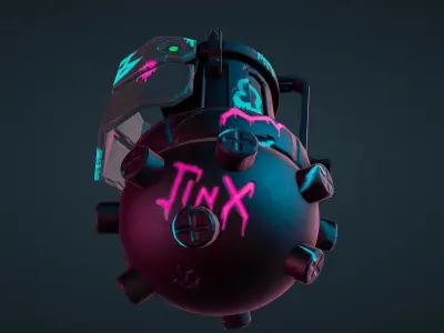 Jinx Grenade LOL Arcane Low-Poly model Low-poly 3D model