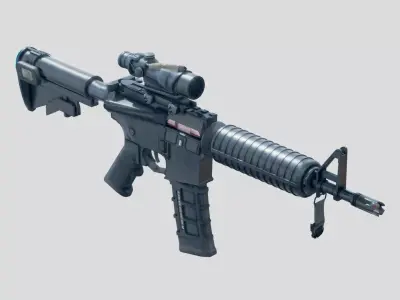 AR-15 style rifle Free low-poly 3D model