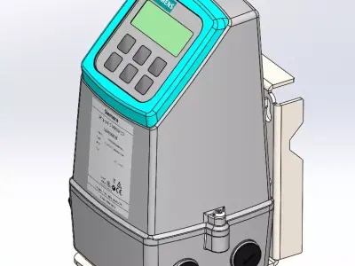 Siemens Sitrans Flowmeter Transmitter with Wall-Mounted bracket 3D model