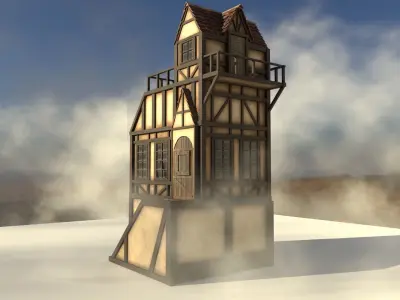 Detailed Medieval House 2 Low-poly 3D model
