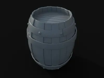 Low poly barrel Low-poly 3D model