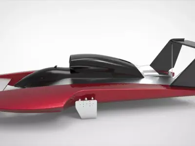 Hydroplane Boat Low-poly 3D model
