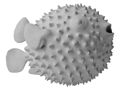 Puffer Fish Sculpture 3D model