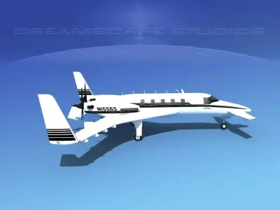 Beechcraft Starship 2000 T12 3D model