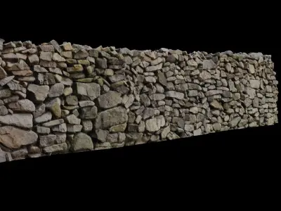 3 version of Korean Traditional Stone Wall 3D model