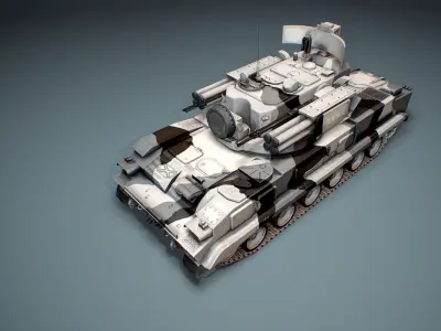 2K22 Tunguska -  Russian SAM Low-poly 3D model