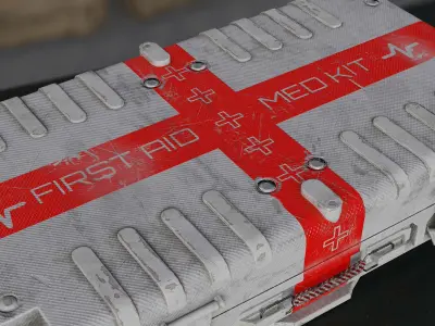 Medical box game ready first aid med kit - 3966 Low-poly 3D model