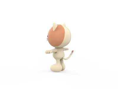 Character002 Cat Animal Low-poly 3D model