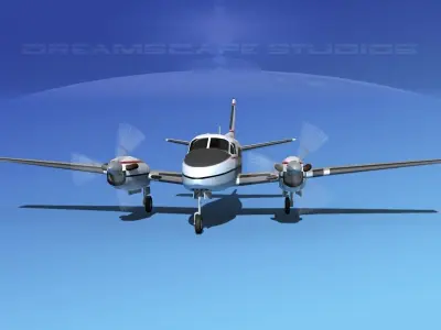 Beechcraft King Air 100 V01 3D model