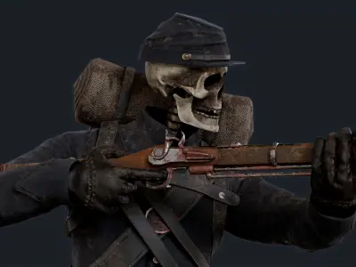 UNDEAD SOLDIER Low-poly 3D model