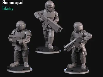 Shotgun Squad 3D print model