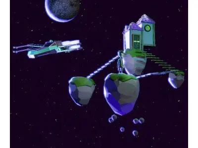 3d low poly game envirenment  Low-poly 3D model