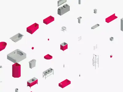 Bathroom equipment - Pack of revit families 3D model