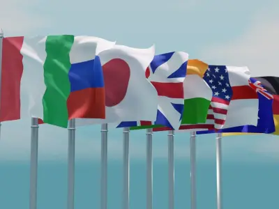 Animated Flag 3D model