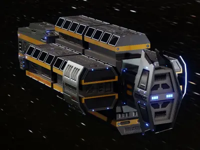 Assassin spaceship Low-poly 3D model