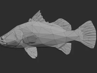 Low Poly Barramundi Low-poly 3D model