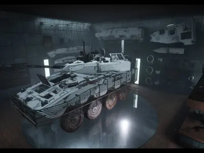 Custom Military Vehicles - Truck Armored - Part C - 3 Vehicles Low-poly 3D model