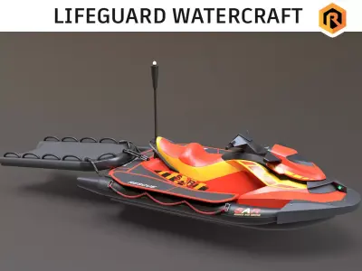 Lifeguard Watercraft Low-poly 3D model