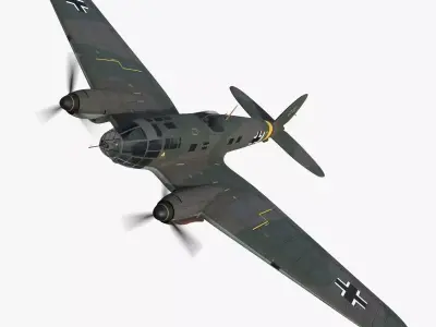 Heinkel He 111 A1-AC Low-poly 3D model