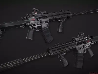 Gilboa Snake Double Barrel AR-15 Low-poly 3D model