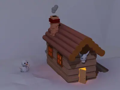 Winter Investigation Zone Low-poly 3D model