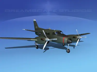 Beechcraft C-6 Transport V06 US Army 3D model