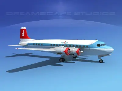 Douglas DC-6 Nordair 3D model