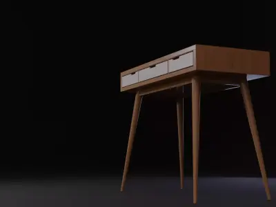Wooden desk  Free 3D model