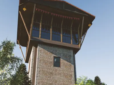 Tower House Low-poly 3D model