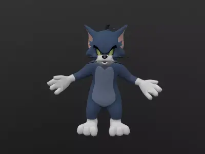 TOMC-035 Tom Cat Yelling Low-poly 3D model