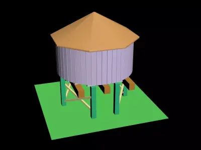 Water Tower 3D model 12
