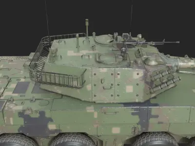 4 coatings of PLA Army ZTL11 ZTL-11 105mm wheeled Tank Destroyer Low-poly 3D model