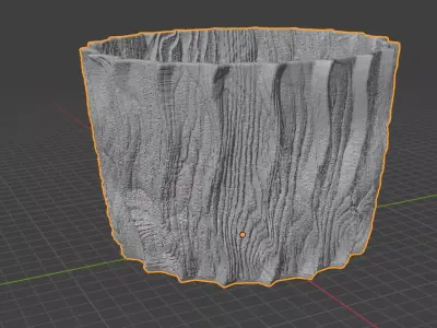 Organic Wood Texture Planter STL  Decorative Flower Pot  3D print model