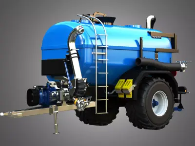 Zunhammer Liquid Manure Transport Trailer - Single Axle 3D model