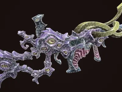 Ancient assault rifle Low-poly 3D model