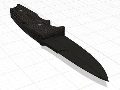 Hunter dagger knife for knife makers including PDF sheet 3D print model