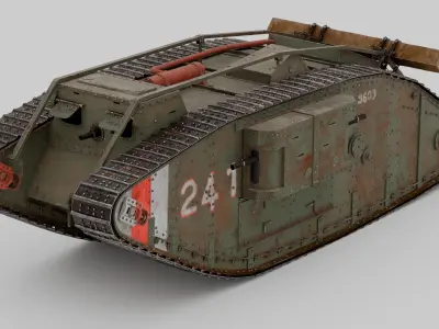 British Mark 4 Tank Female 3D model