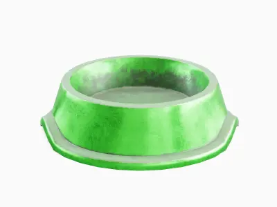 Metal Dog Bowl 03 Low-poly 3D model