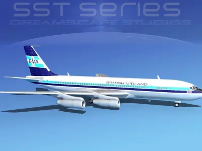 Boeing 707-320 SS British Midland 3D model