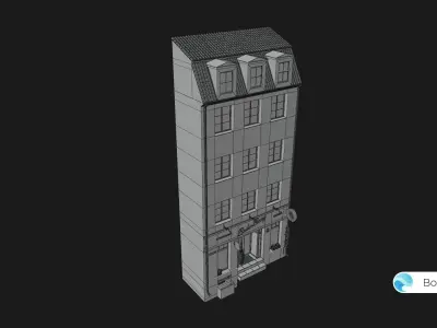 Old Riga Building 3D model Low-poly Low-poly 3D model