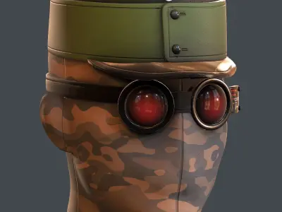 Gas mask helmet 3d model scifi Low-poly  Low-poly 3D model 538