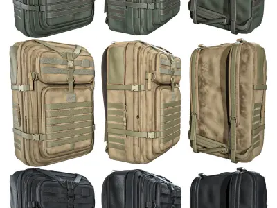 Tactical Military Backpack Pack Low-poly 3D model