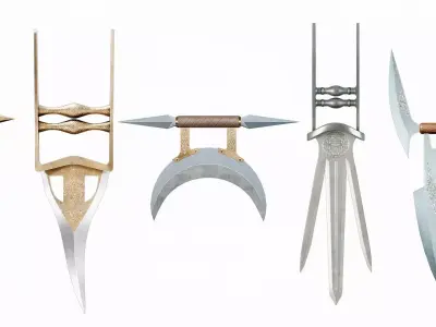 Katar dagger collection Low-poly 3D model