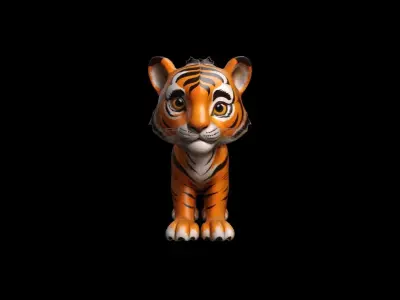 Beautiful Bengal Tiger Portrait High Render 3D model