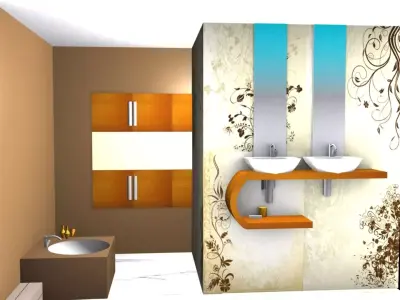 Washroom model bathroom design Free low-poly 3D model