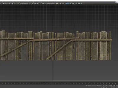 medieval fence low poly 3d model  Low-poly 3D model