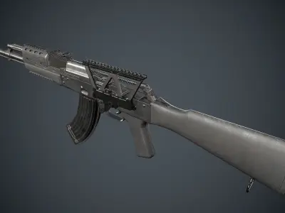Low Poly AK 47 Low-poly 3D model