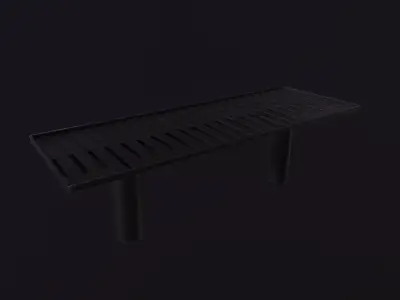 Metal Modern Bench  Low-poly 3D model