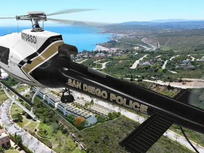  AS-350 San Diego Police Animated Low-poly 3D model