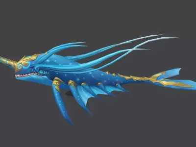 Ancient Fish Demon Low-poly 3D model